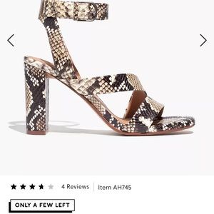 Madewell Liv Sandal in Snake Embossed Leather
